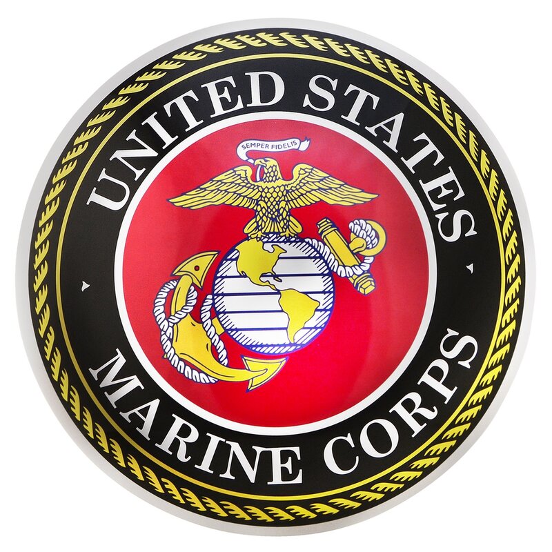 US+Marine+Corps+Metal+round+Dome+USMC+Emblem+Home+Wall+Dcor